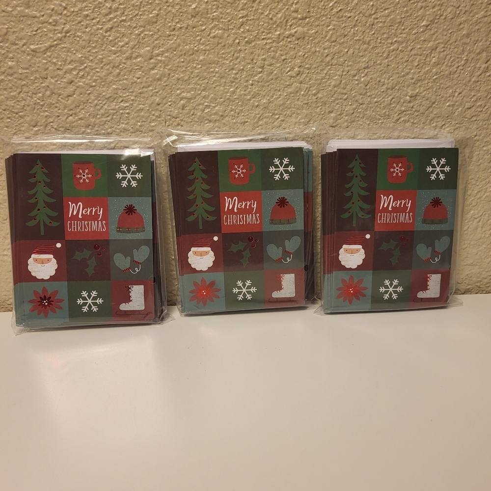 NWT Three 20 pc American Greetings "Merry Christmas" Note Cards With Envelopes